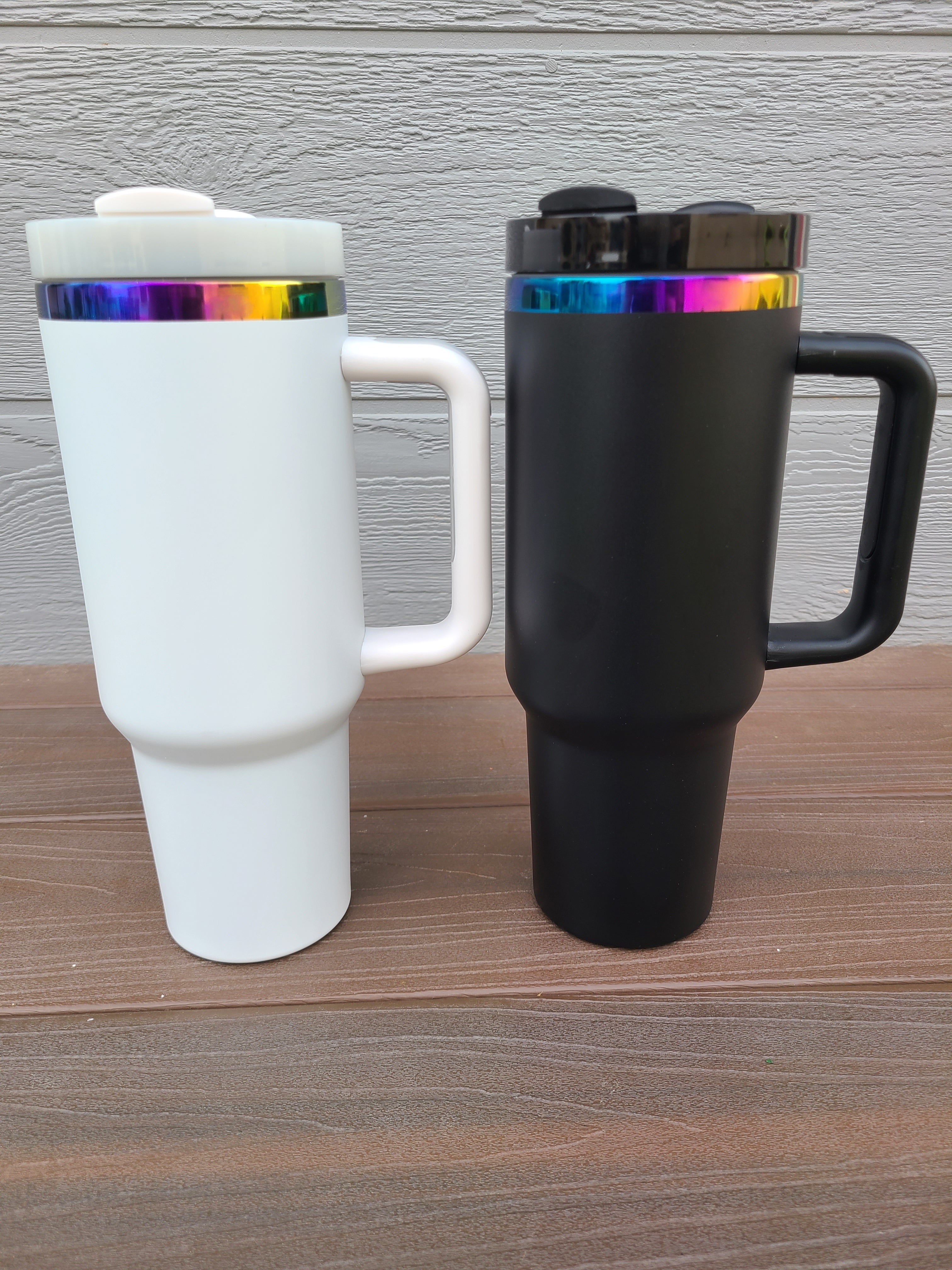 Rainbow Coated Stainless Steel 40oz Tumbler (unbranded)