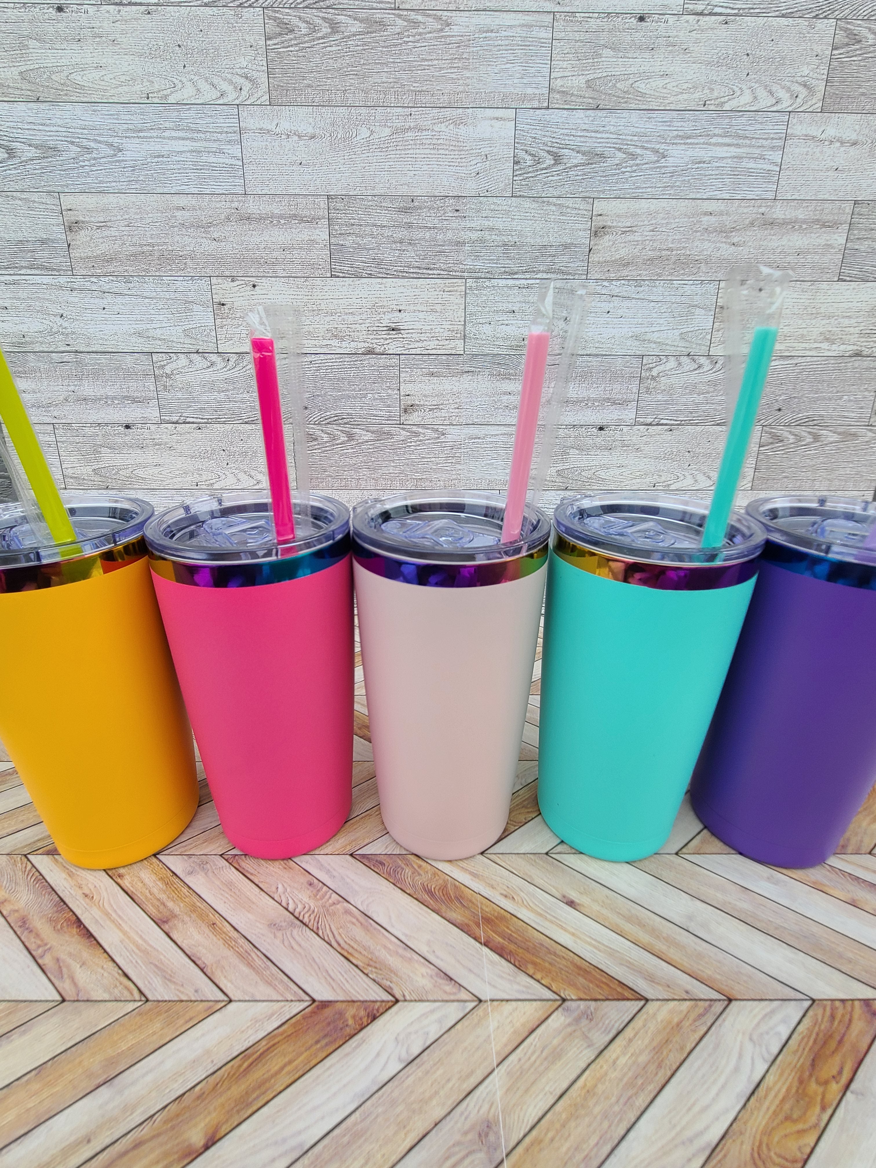 20oz Rainbow Coated Stainless Steel Tumbler-Colors