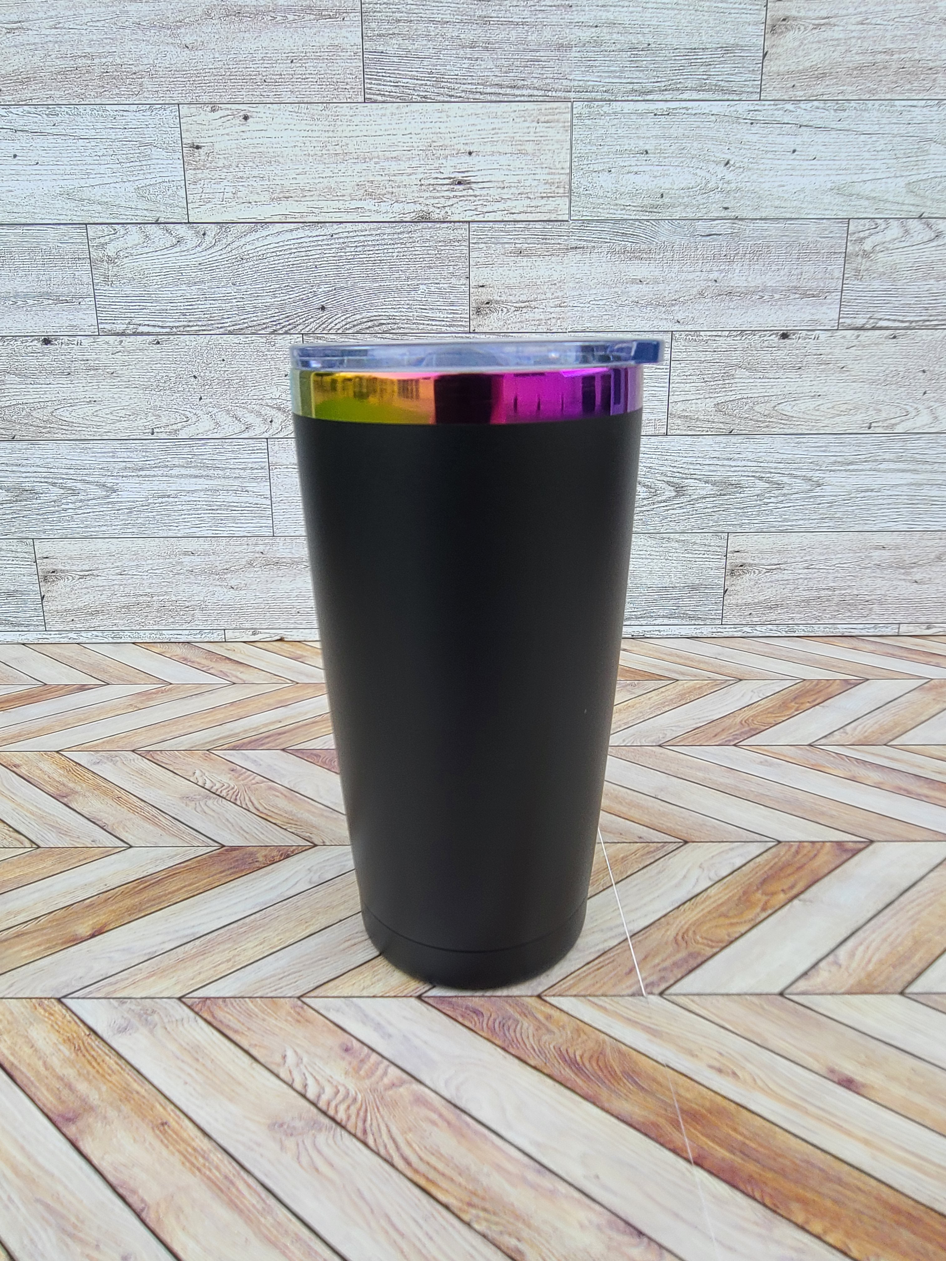 20oz Stainless Steel Rainbow Coated Tumbler-Black or White