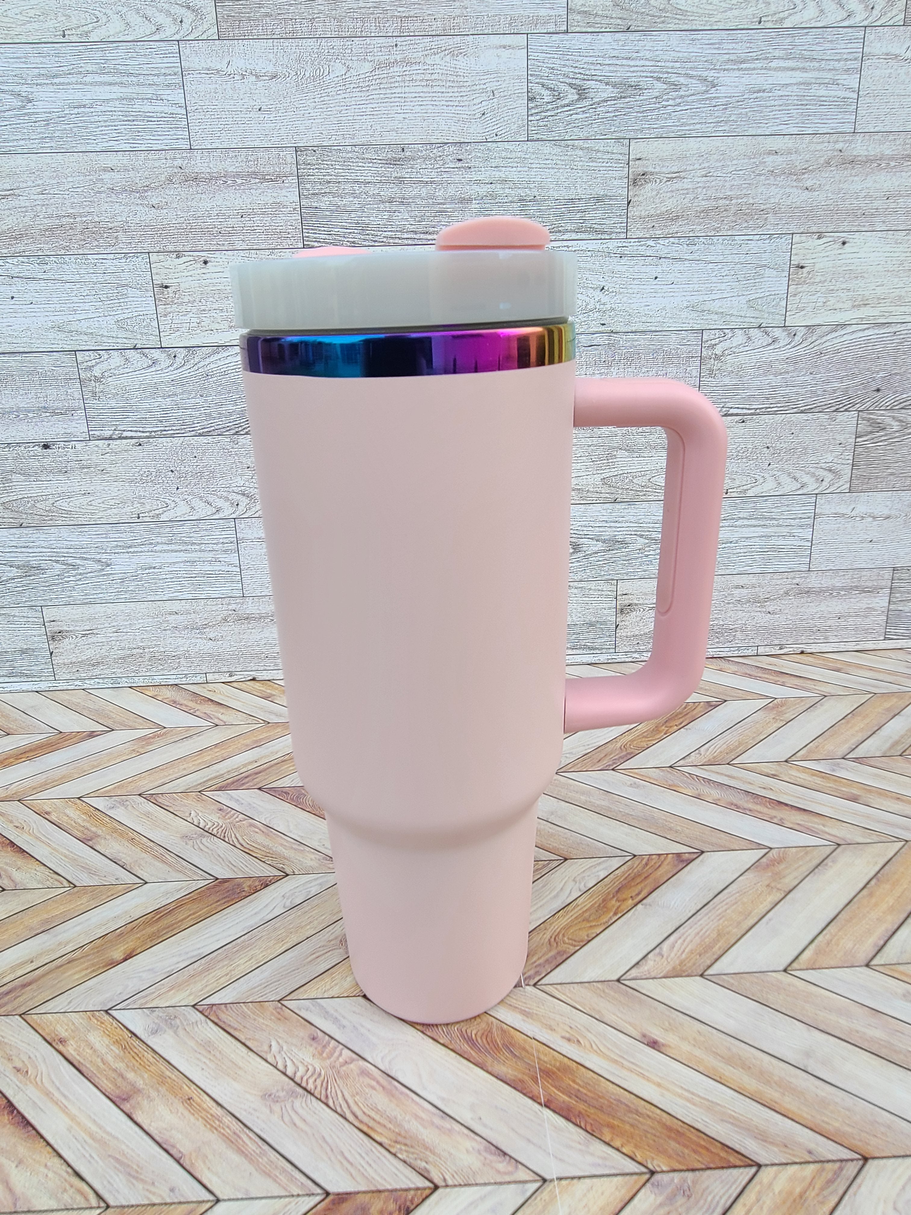 40oz Rainbow coated tumblers with straw-Light Pink and Purple