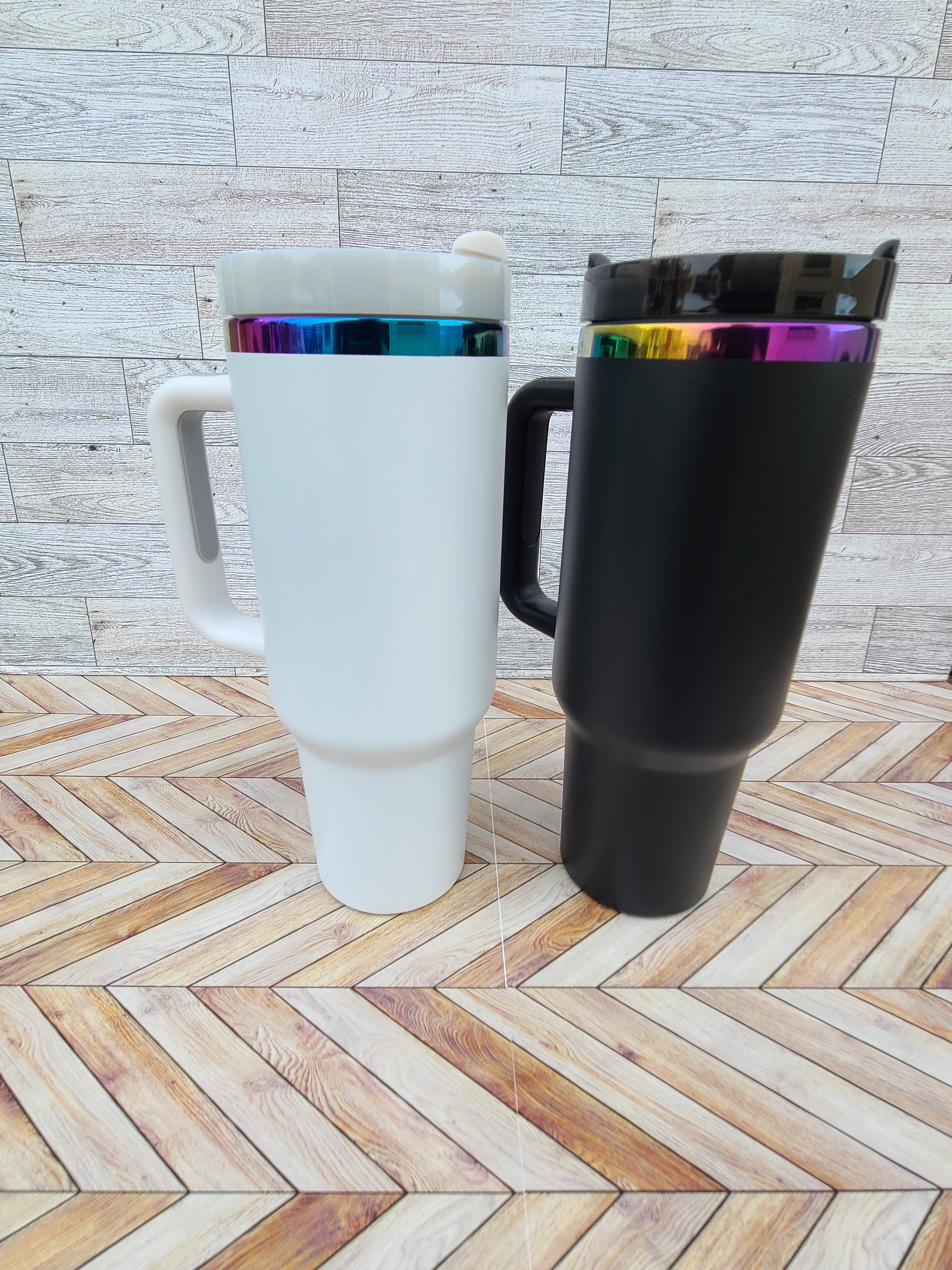 Rainbow Coated Stainless Steel 40oz Tumbler (unbranded)