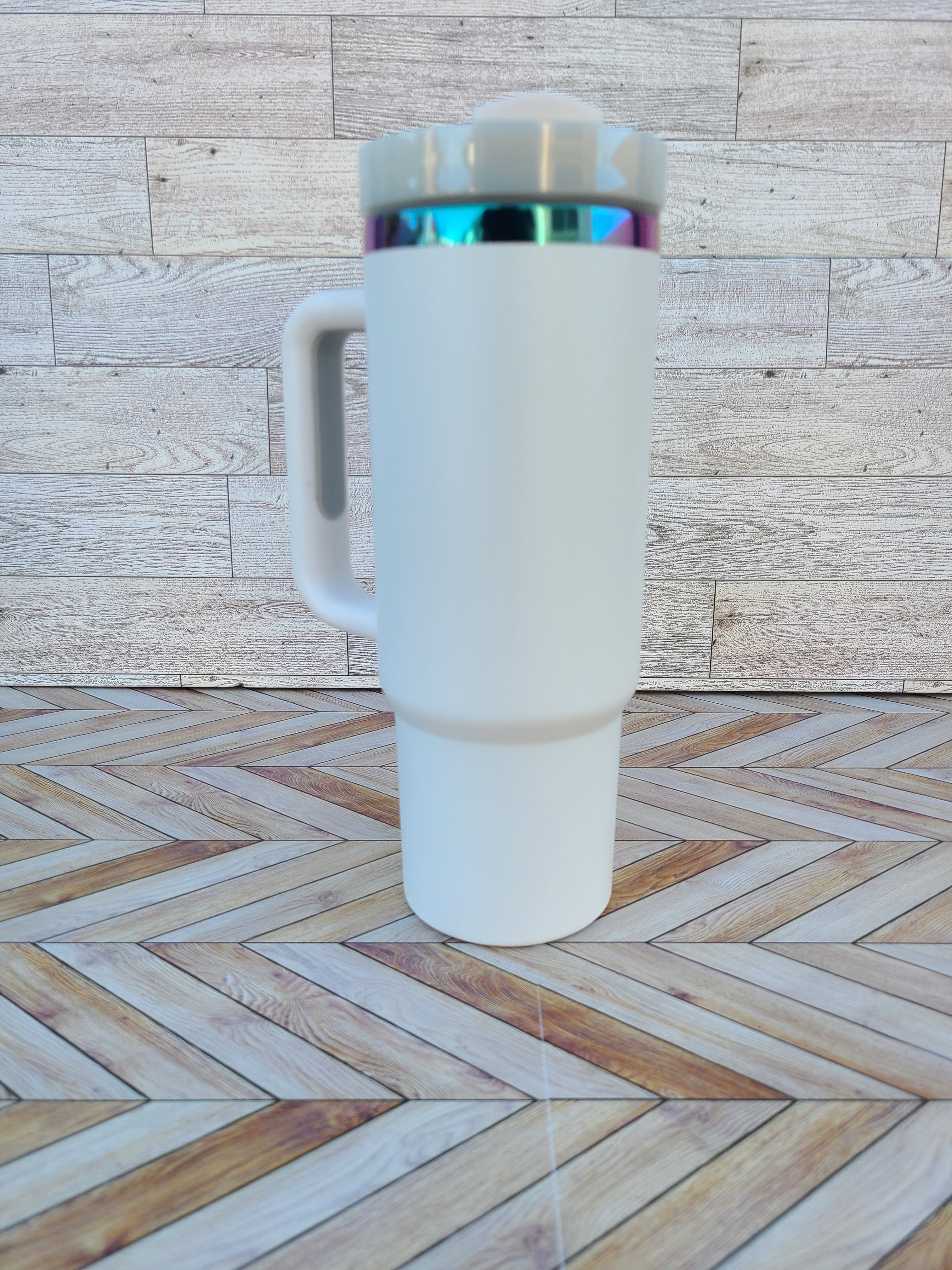 30oz Rainbow Coated Tumbler with handle