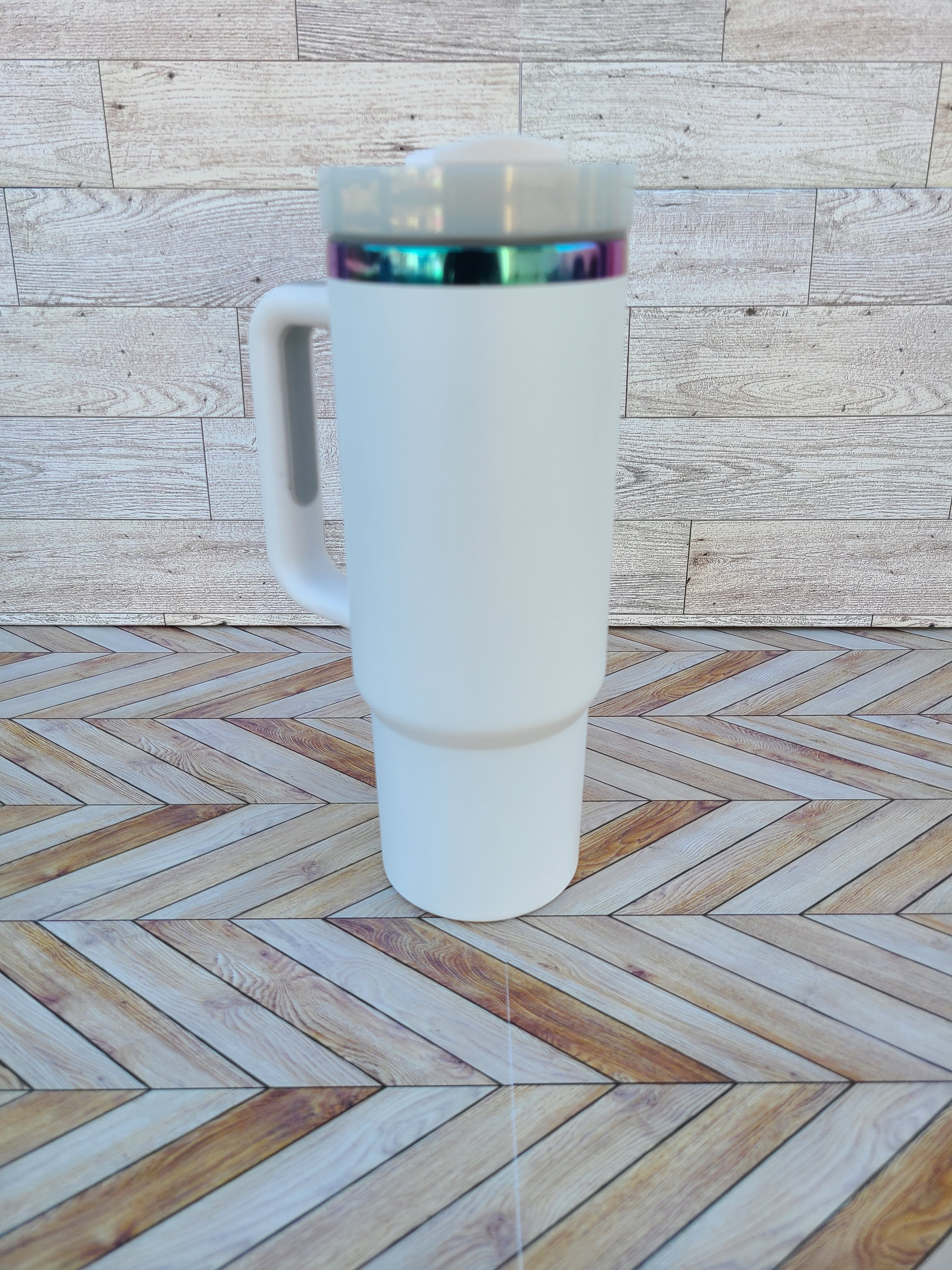 30oz Rainbow Coated Tumbler with handle