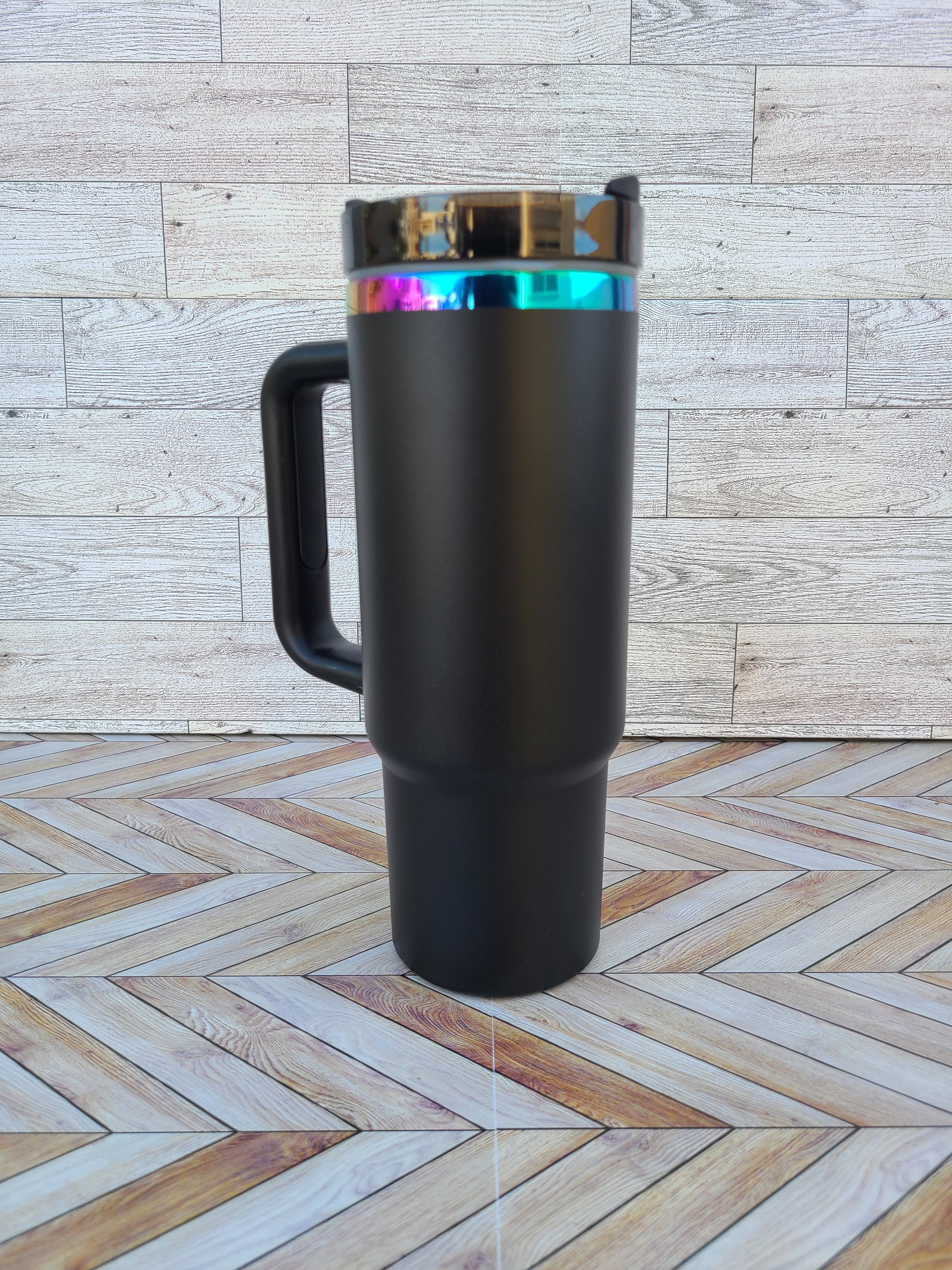 30oz Rainbow Coated Tumbler with handle