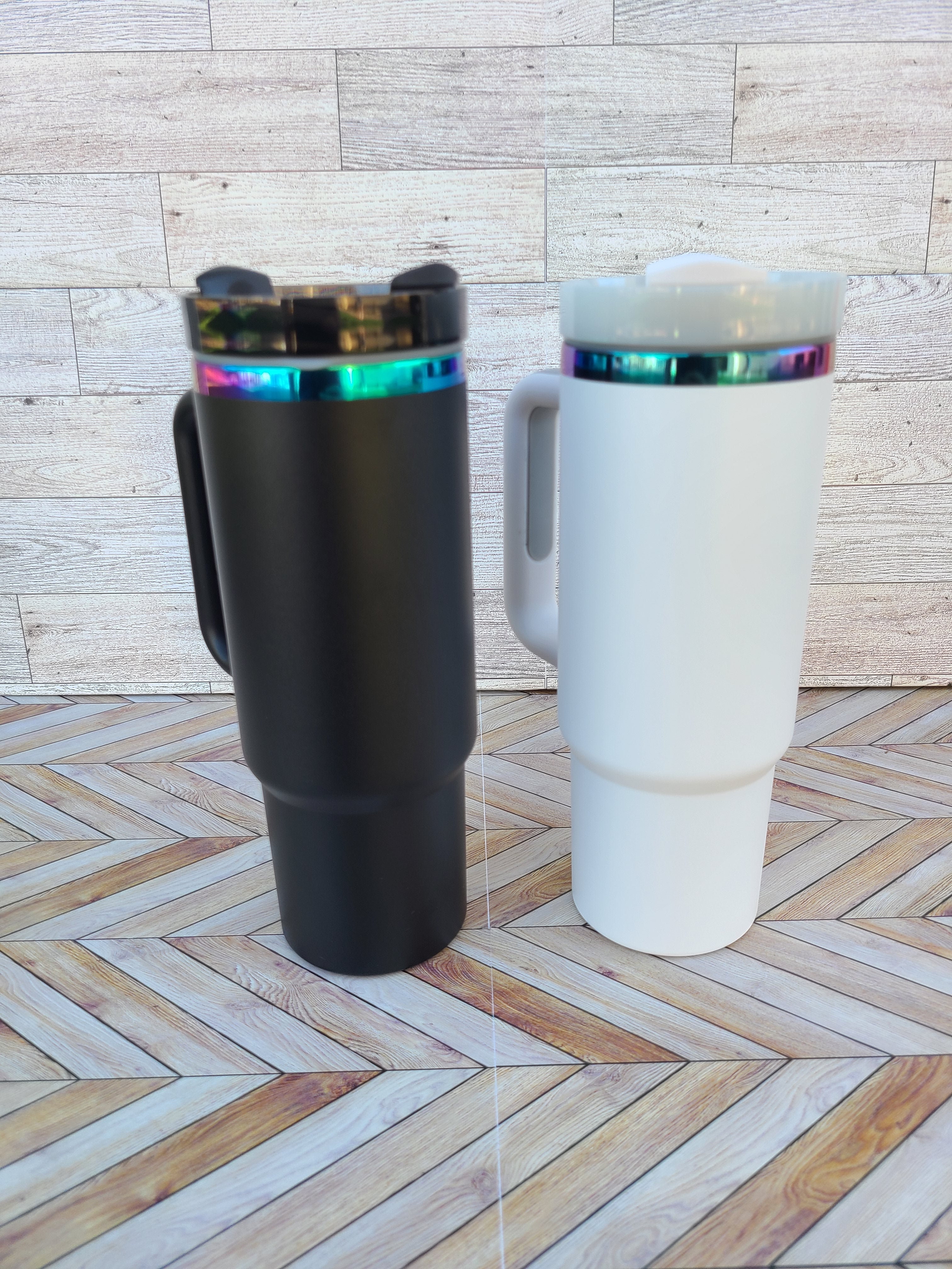 30oz Rainbow Coated Tumbler with handle