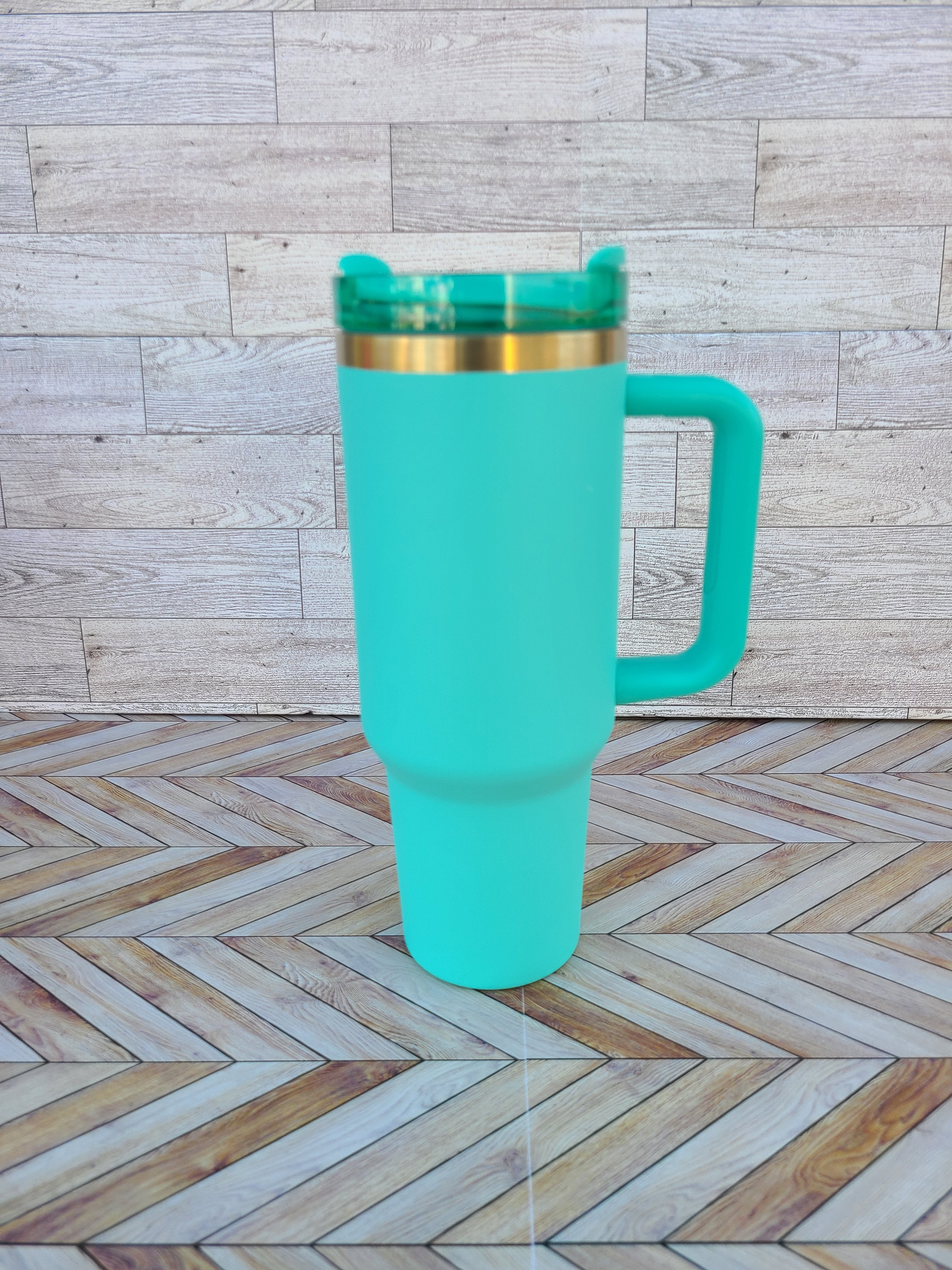 Gold Coated 40oz Tumbler with Handle