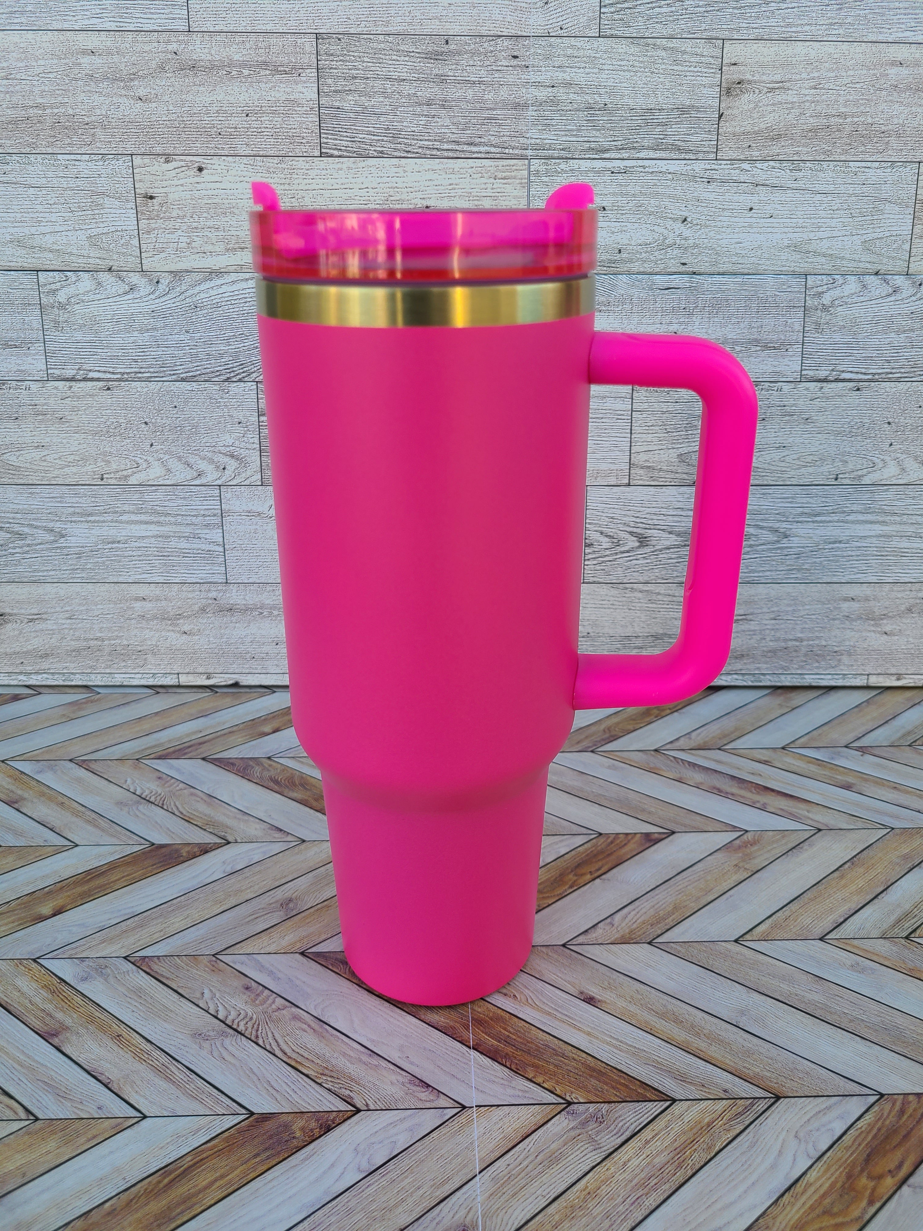 Gold Coated 40oz Tumbler with Handle