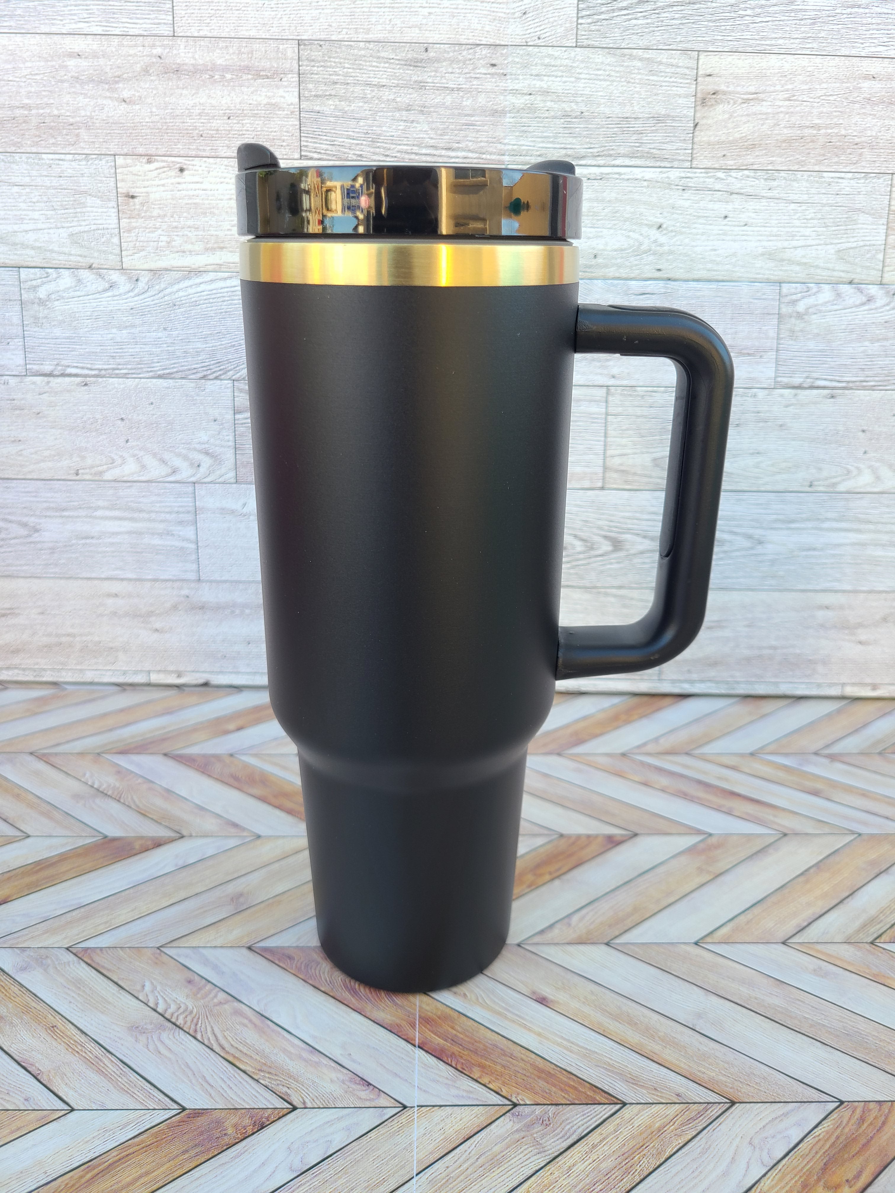 Gold Coated 40oz Tumbler with Handle
