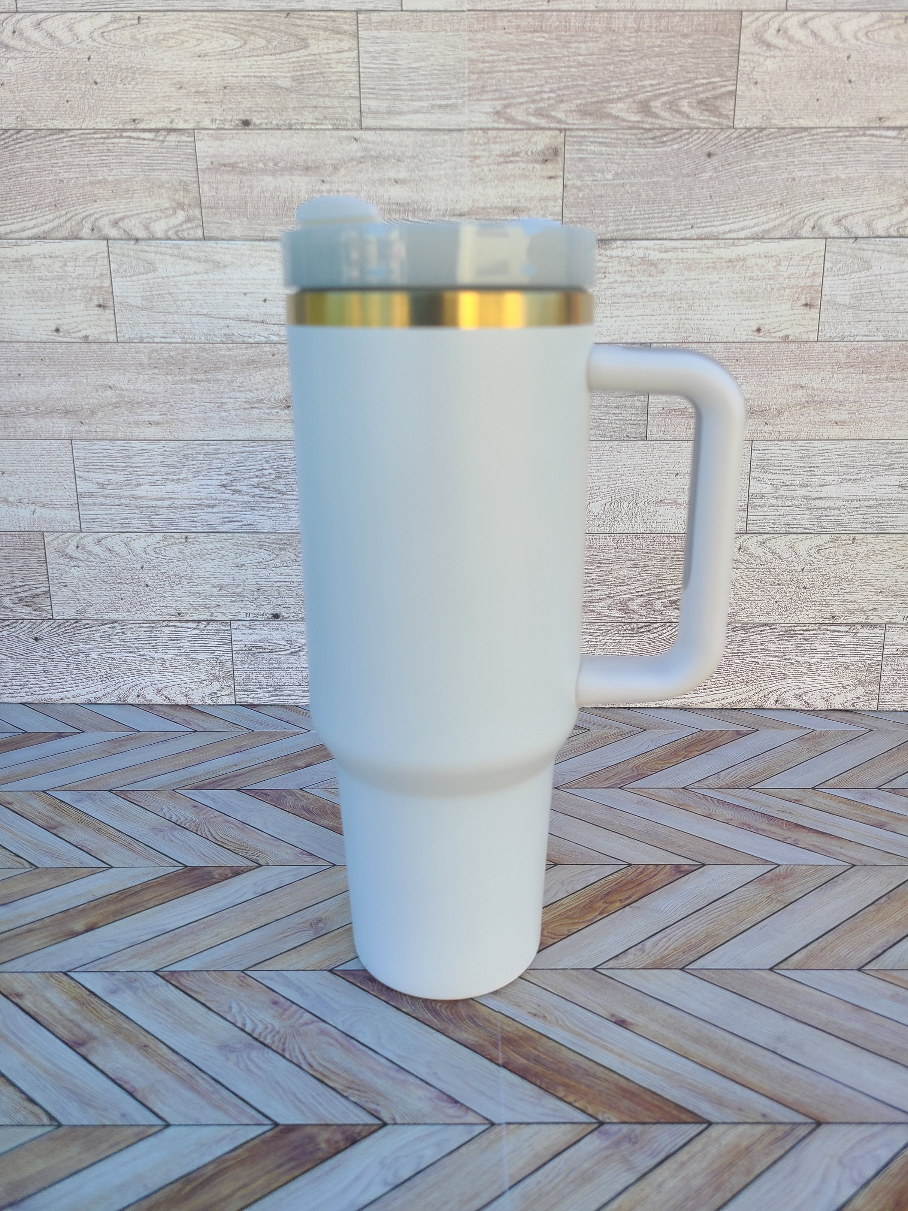 Gold Coated 40oz Tumbler with Handle