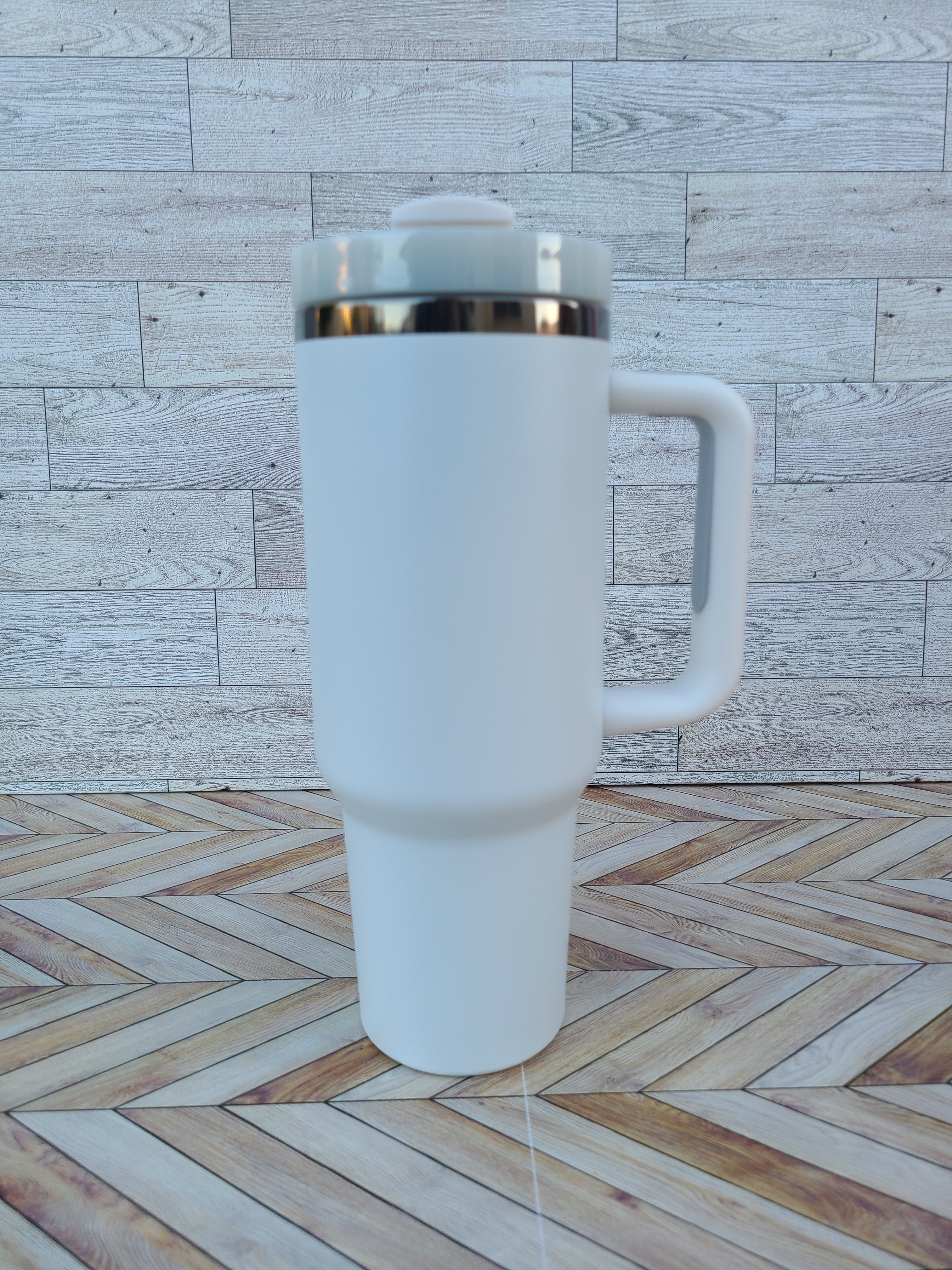 Black Mirror Coated 40oz Tumbler with Handle