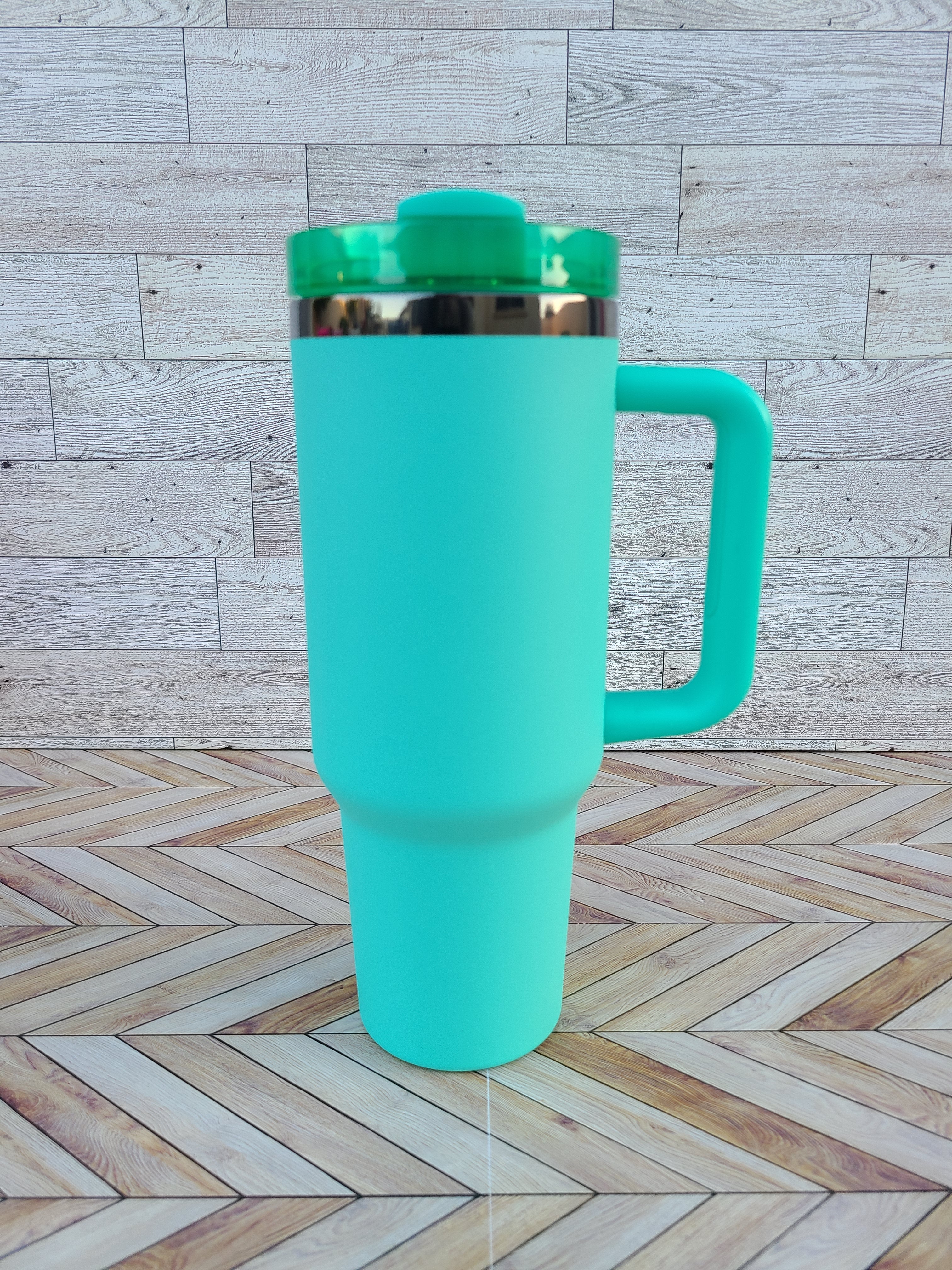 Black Mirror Coated 40oz Tumbler with Handle