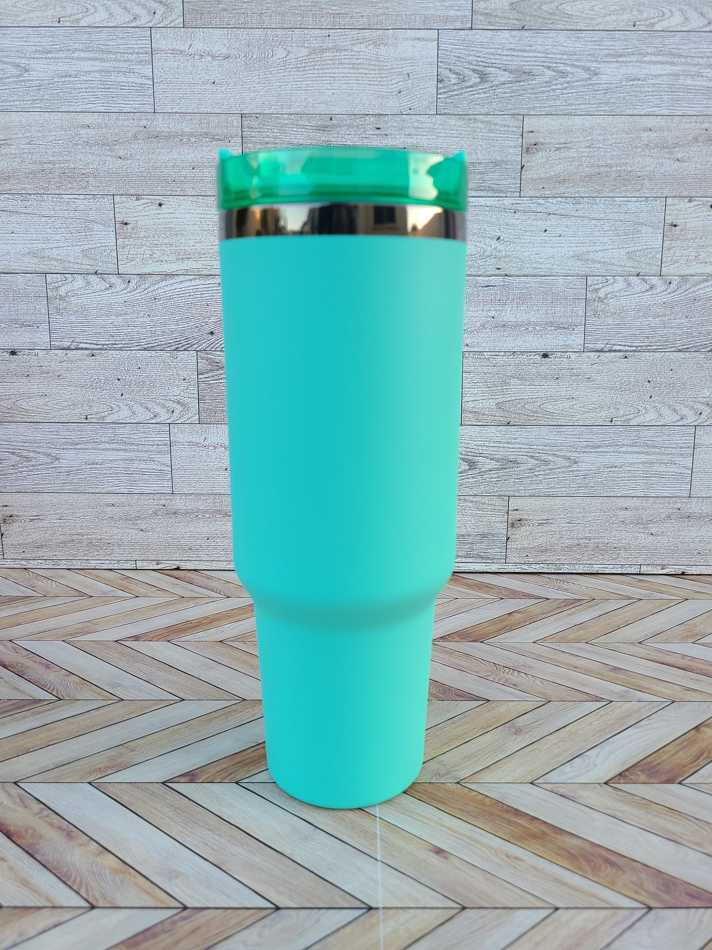 Black Mirror Coated 40oz Tumbler with Handle