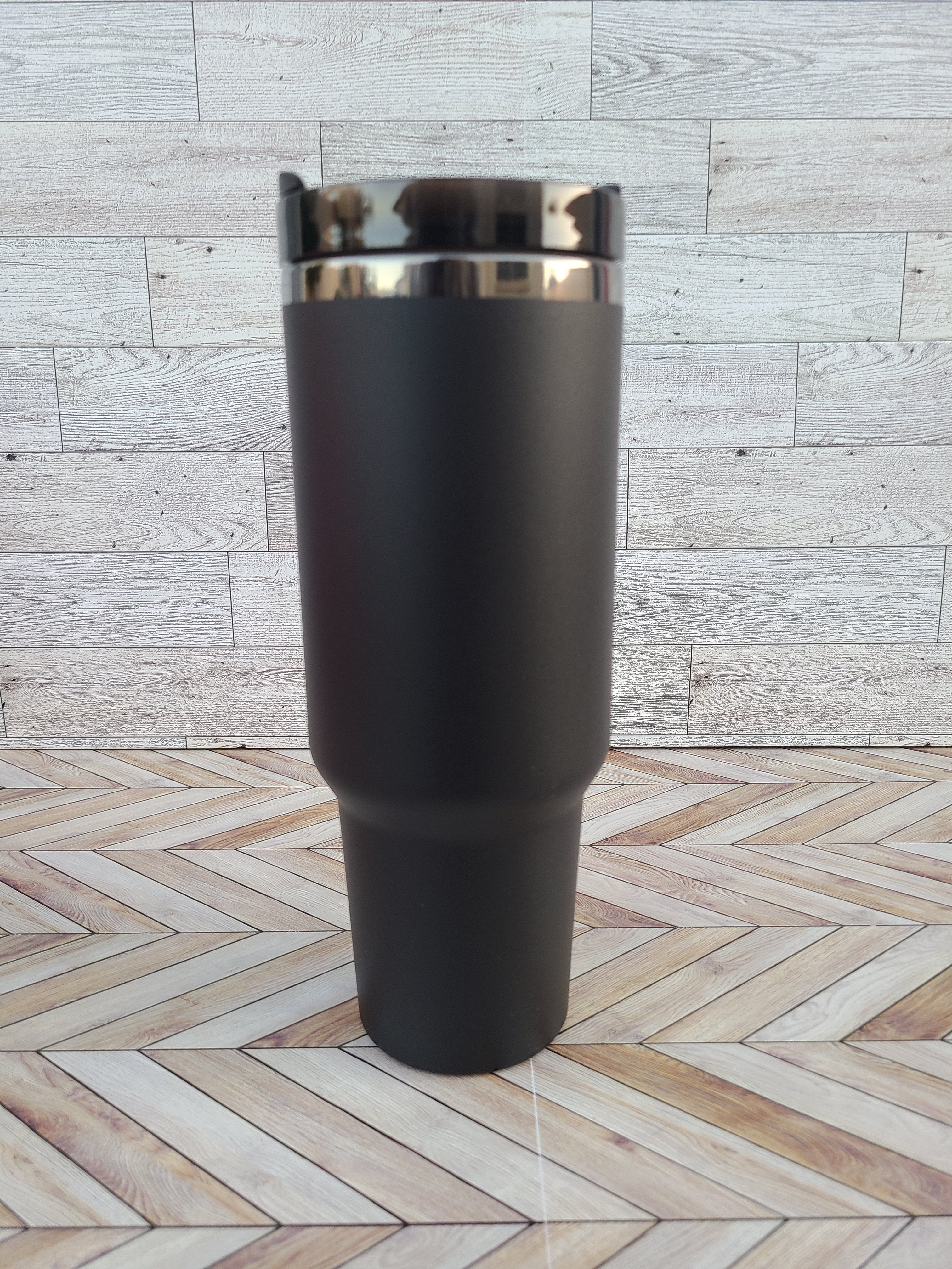 Black Mirror Coated 40oz Tumbler with Handle