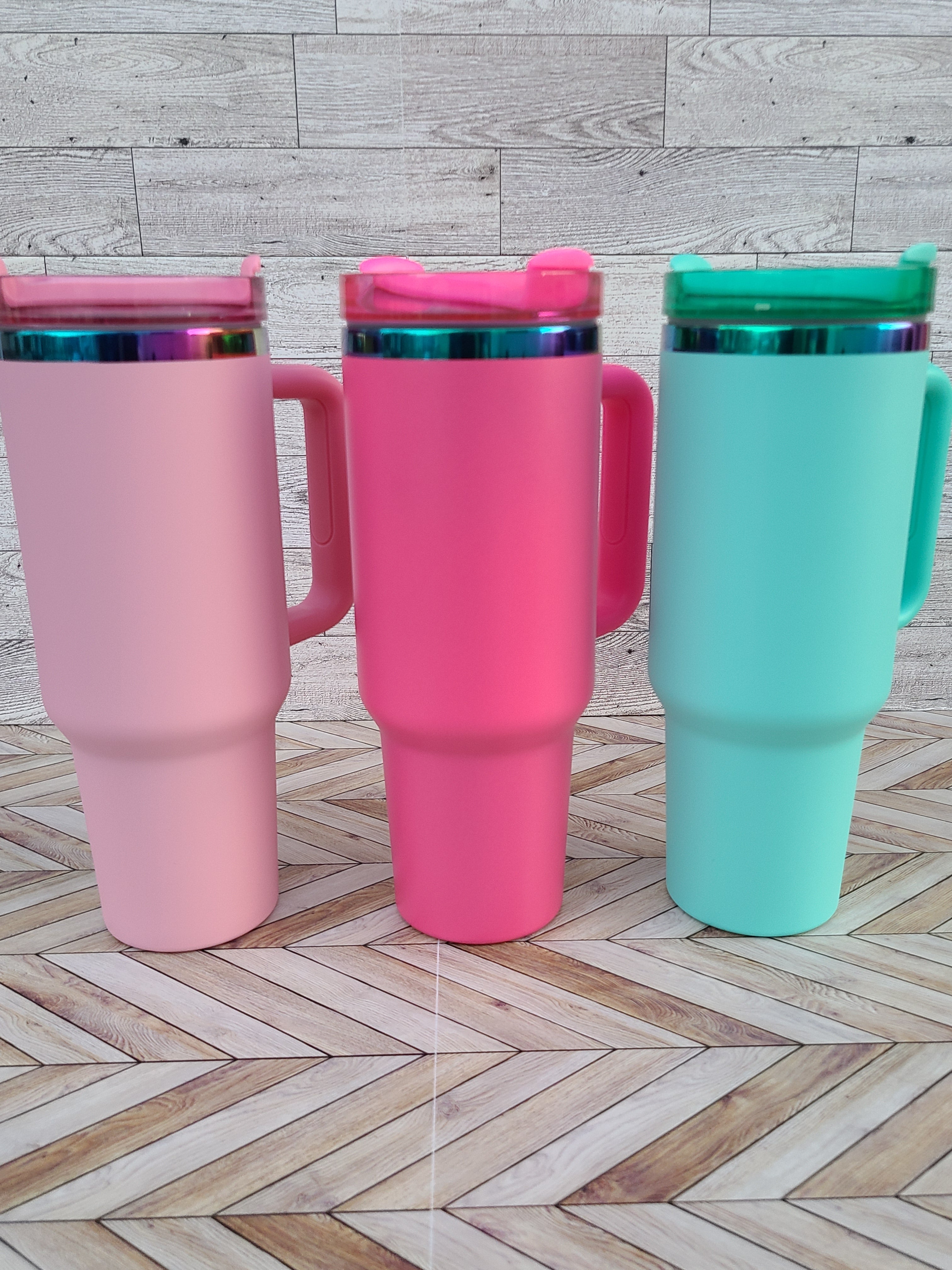 40oz Rainbow Coated Mixed Colors Tumbler