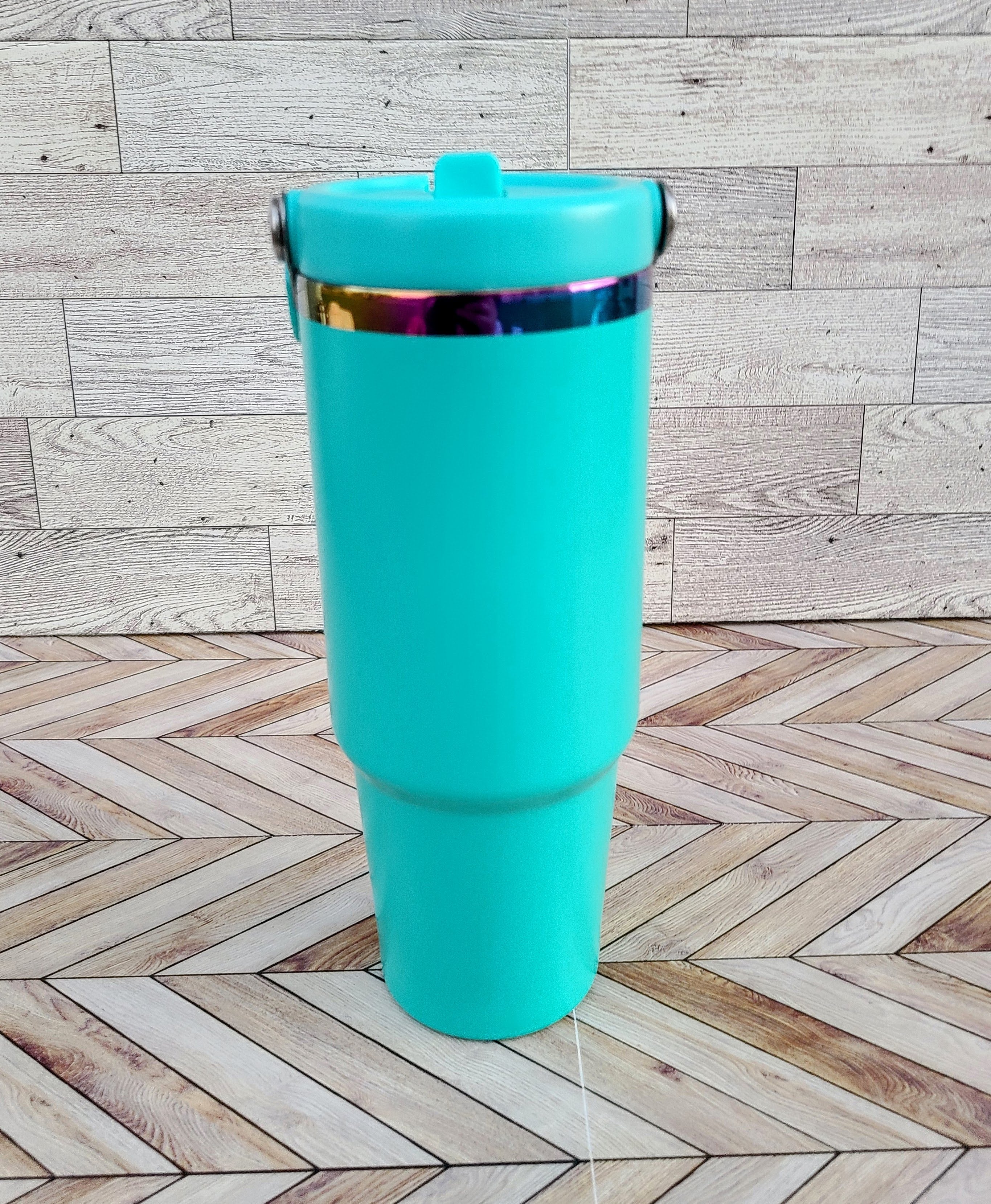 30oz Rainbow Coated Mix Color Flip Straw Tumblers