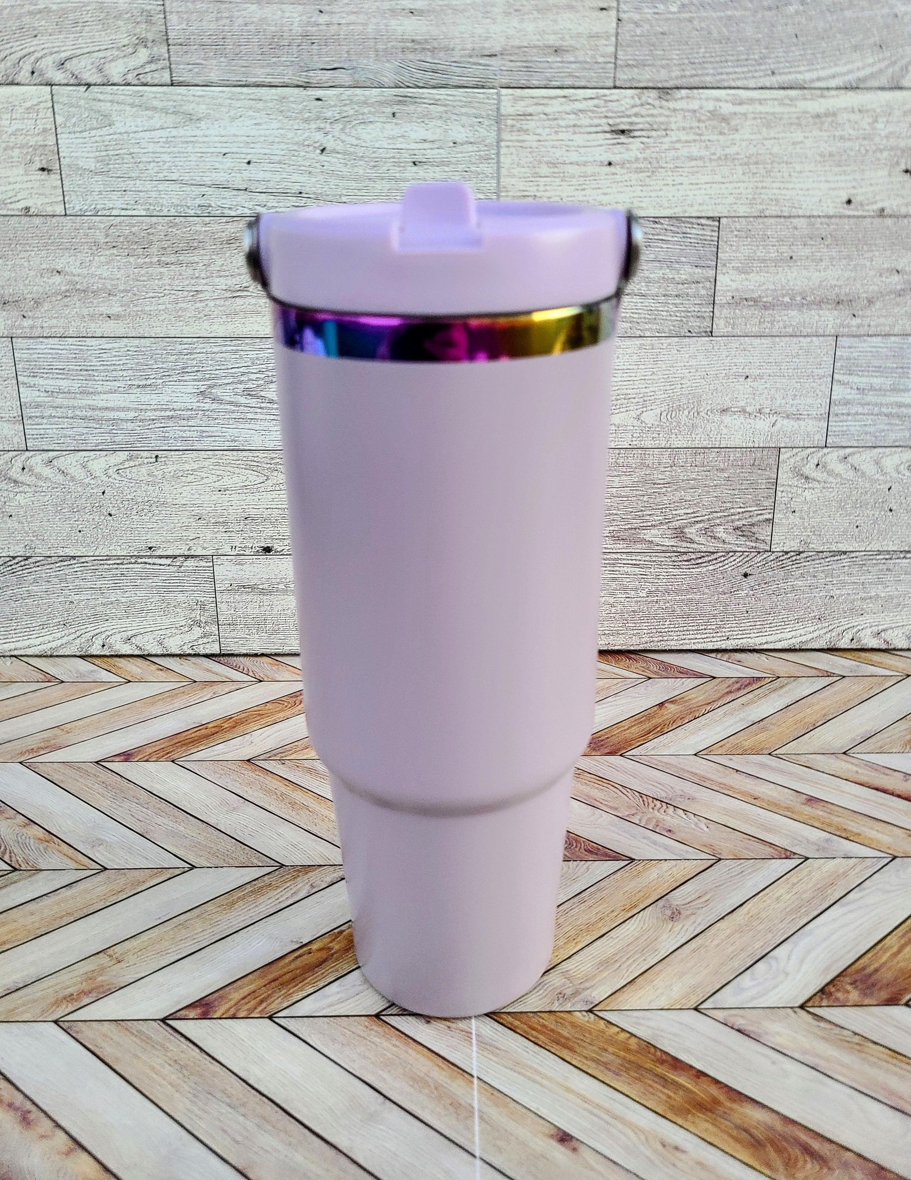 30oz Rainbow Coated Mix Color Flip Straw Tumblers