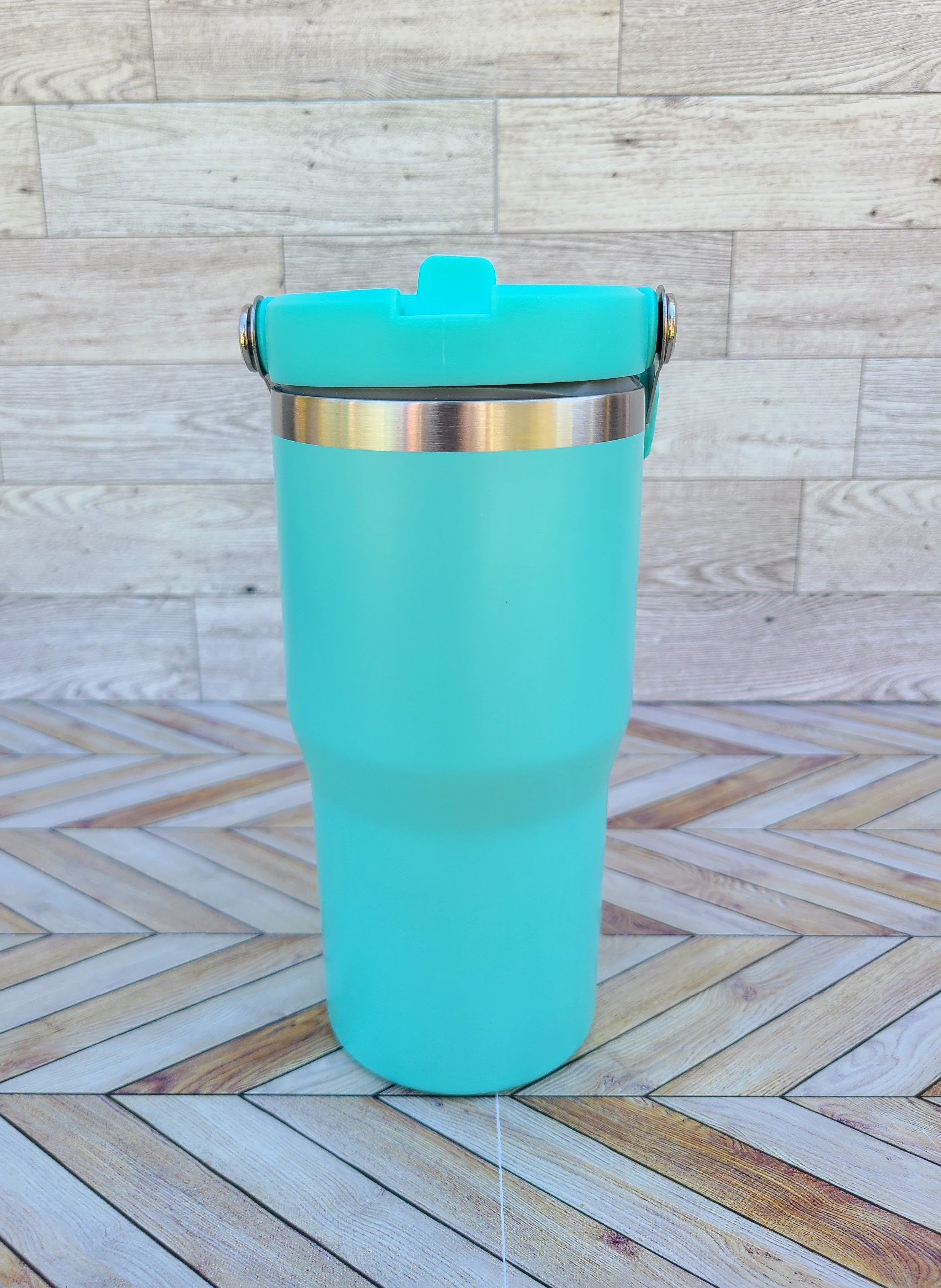 20oz Silver Coated Flip Straw Tumbler