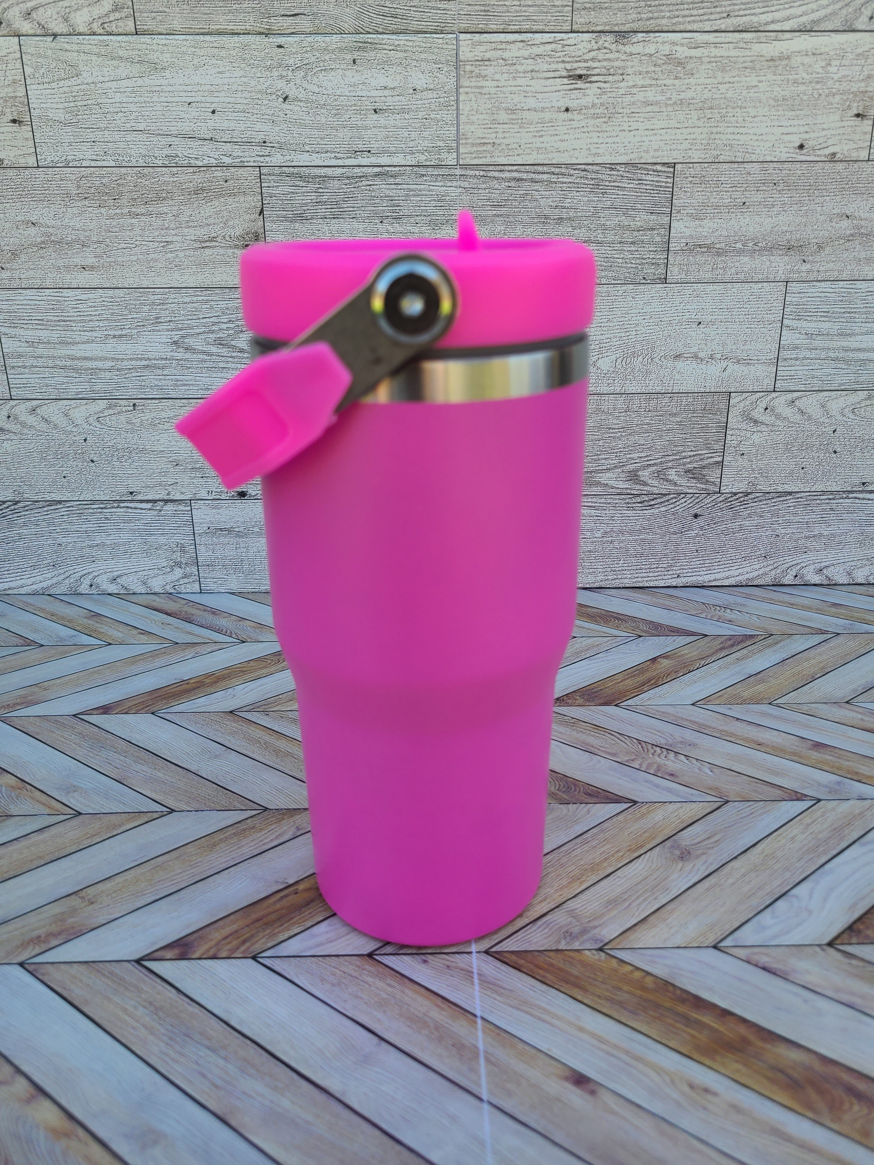 20oz Silver Coated Flip Straw Tumbler