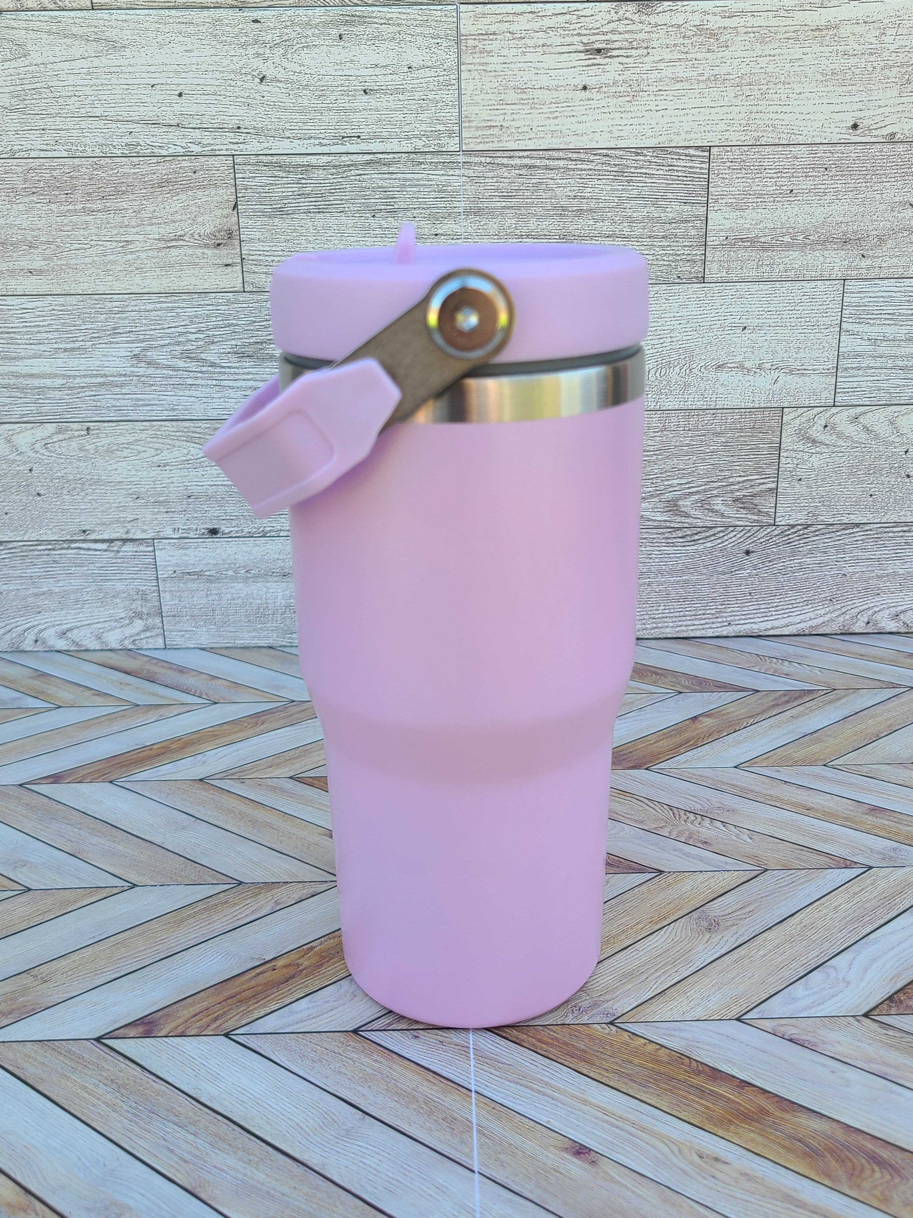 20oz Silver Coated Flip Straw Tumbler