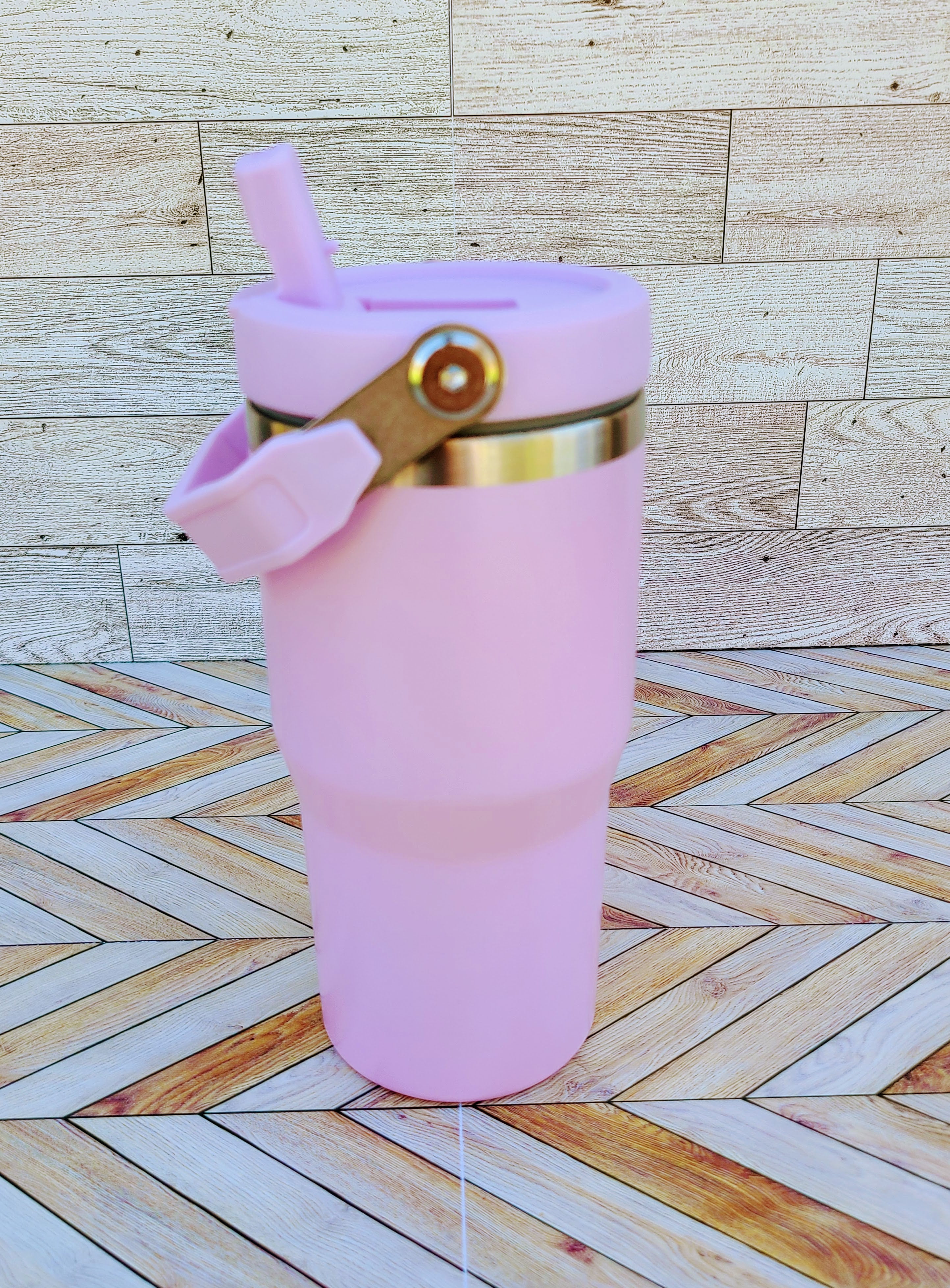 20oz Silver Coated Flip Straw Tumbler