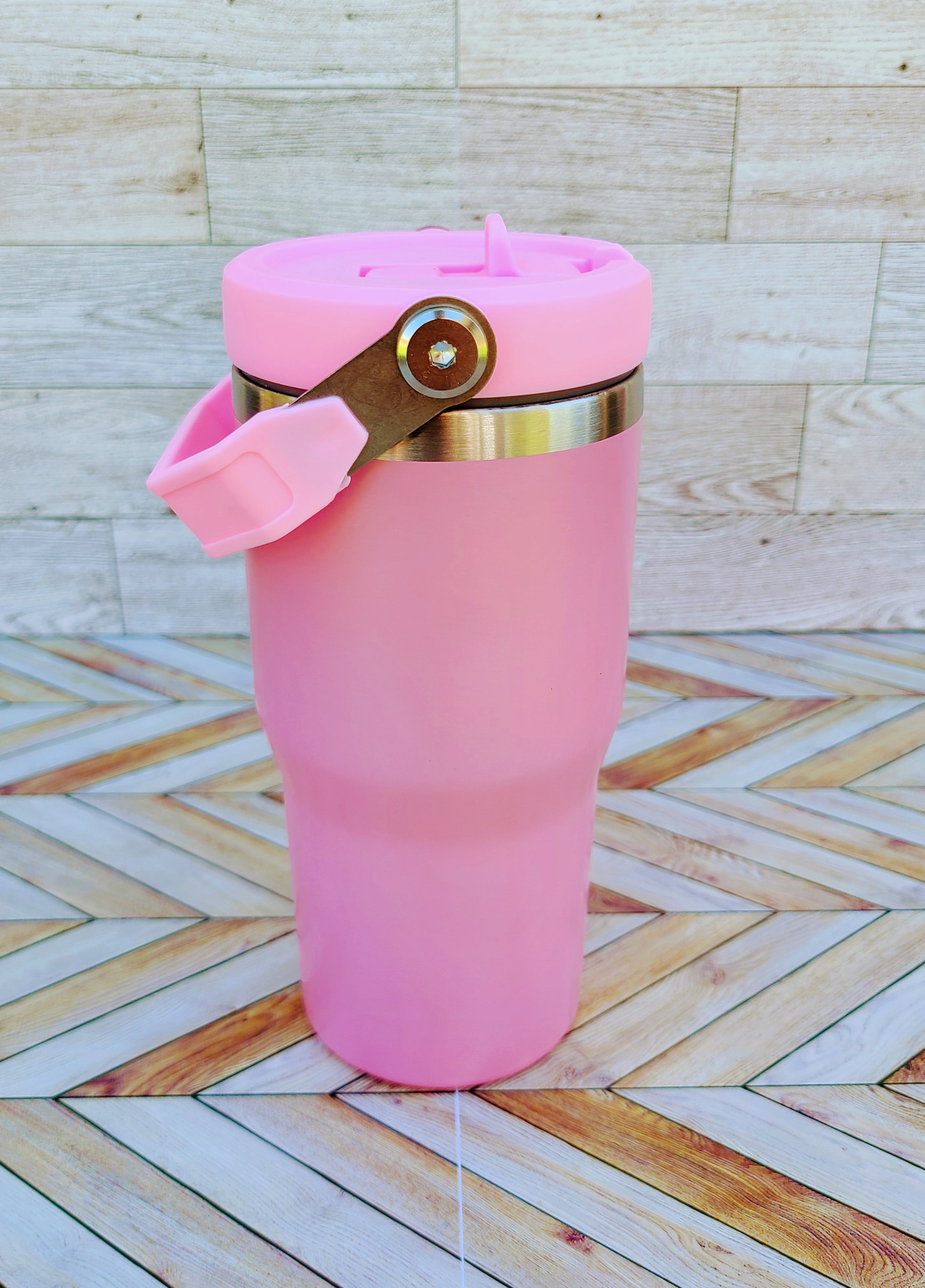 20oz Silver Coated Flip Straw Tumbler