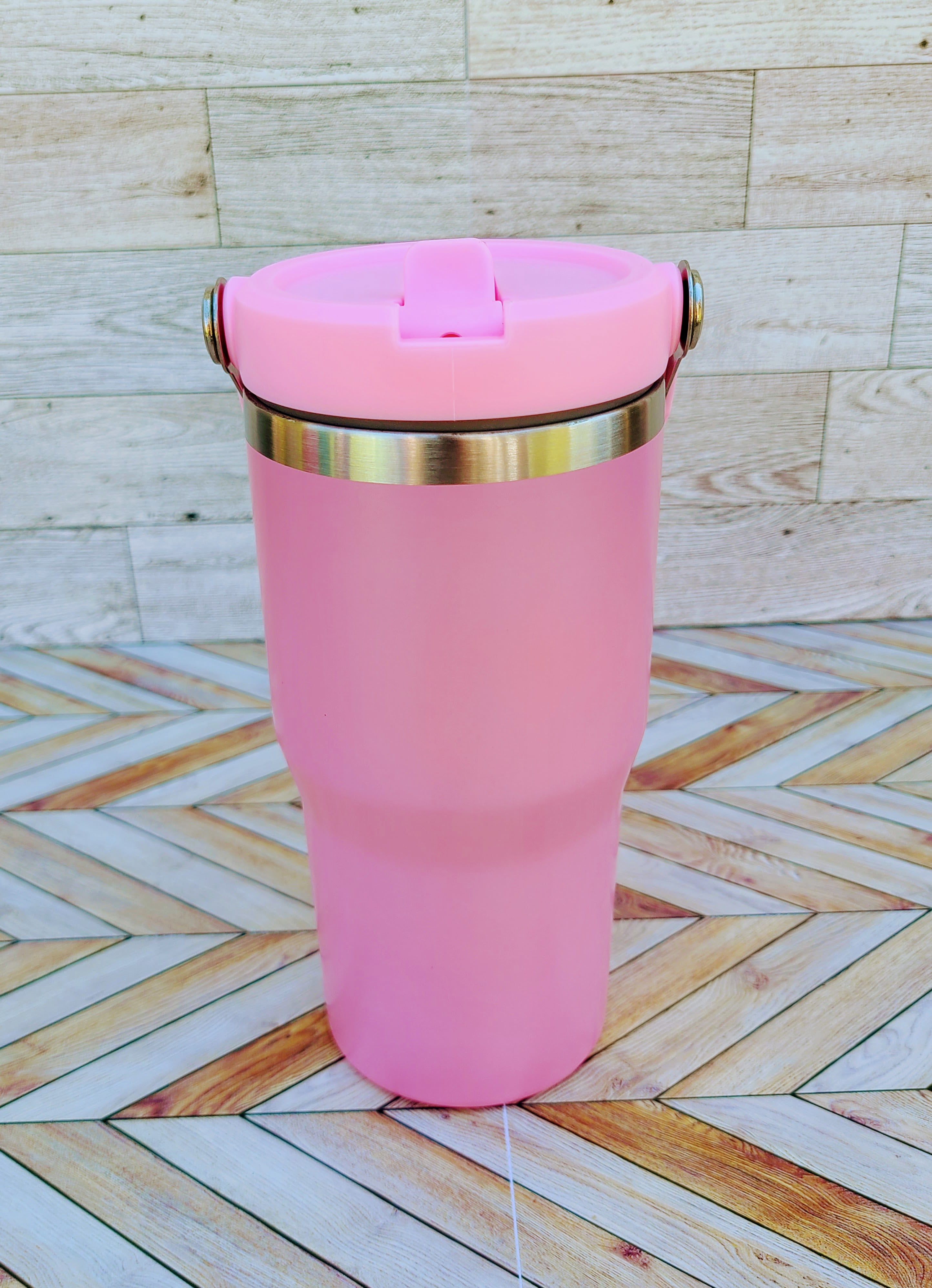 20oz Silver Coated Flip Straw Tumbler