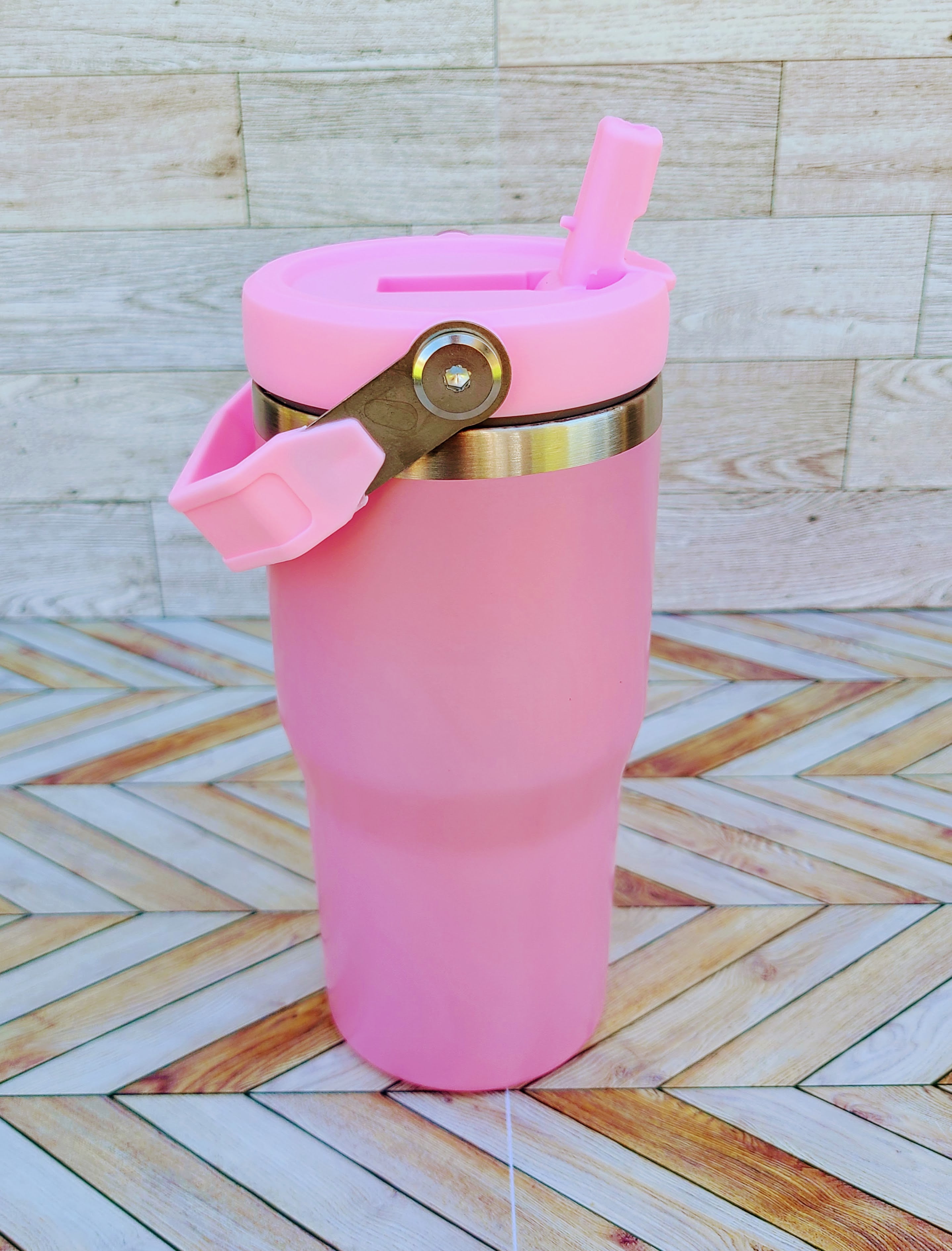 20oz Silver Coated Flip Straw Tumbler