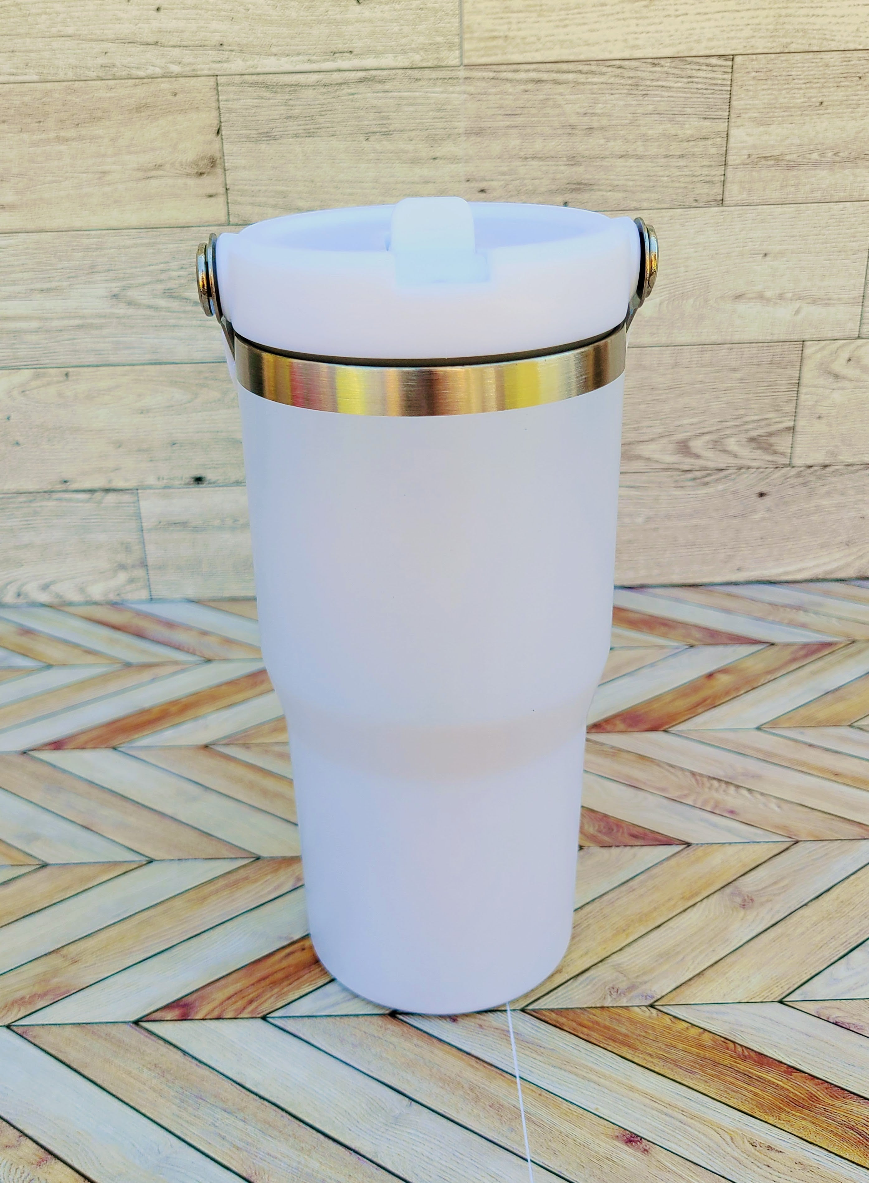 20oz Silver Coated Flip Straw Tumbler