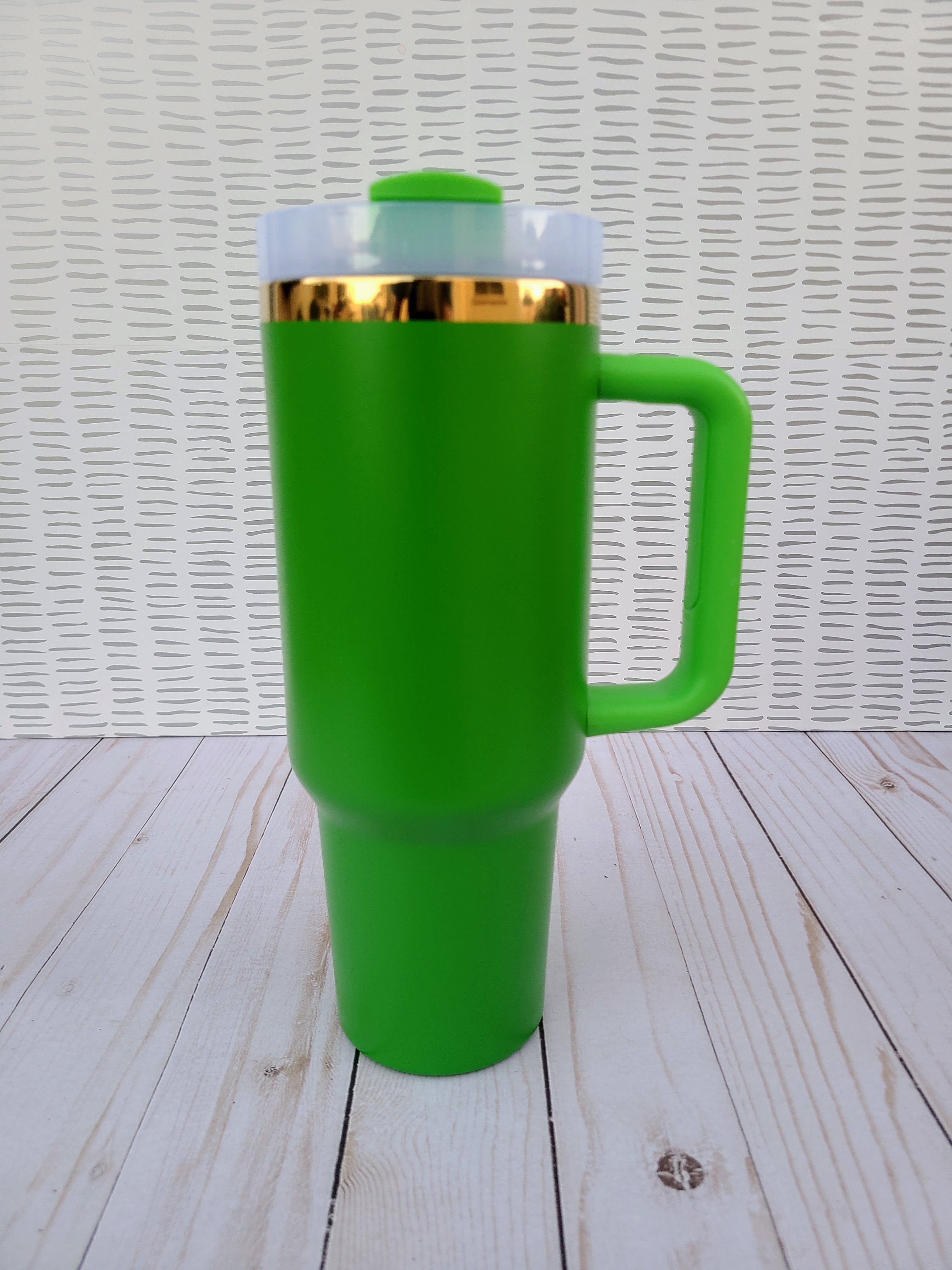 Green 40oz Gold Coated Tumbler