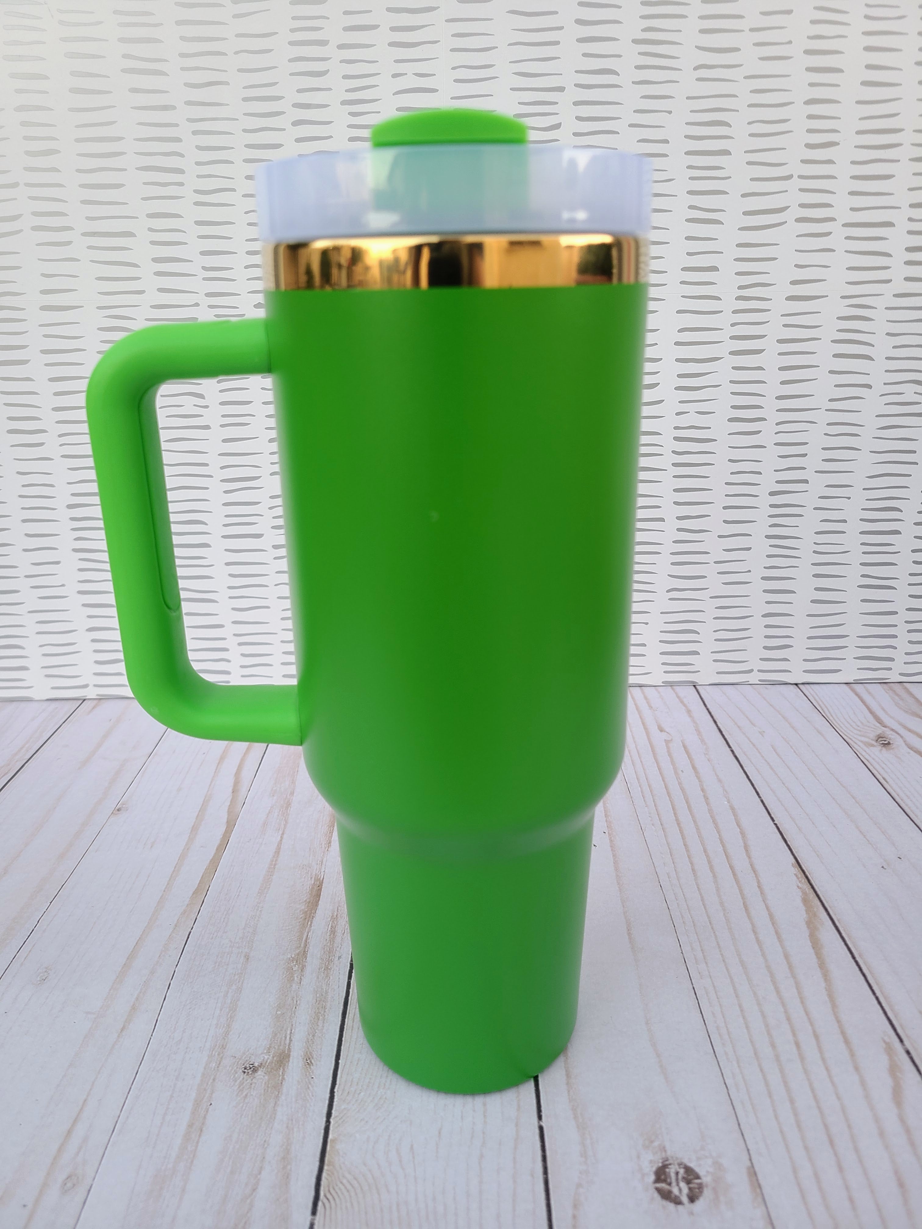 Green 40oz Gold Coated Tumbler